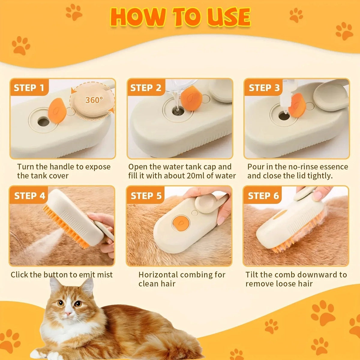 Steam Grooming Brush - CatThingz