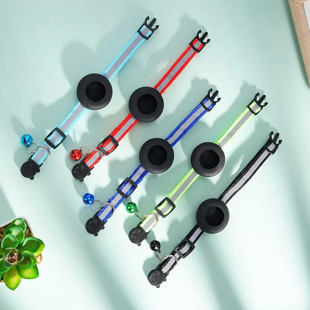 AirTag Cat Collar with GPS Tracker Holder & Safety Bell