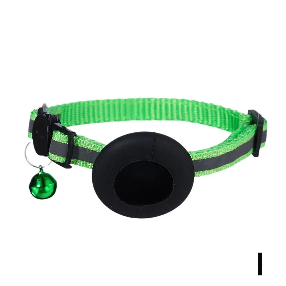 AirTag Cat Collar with GPS Tracker Holder & Safety Bell