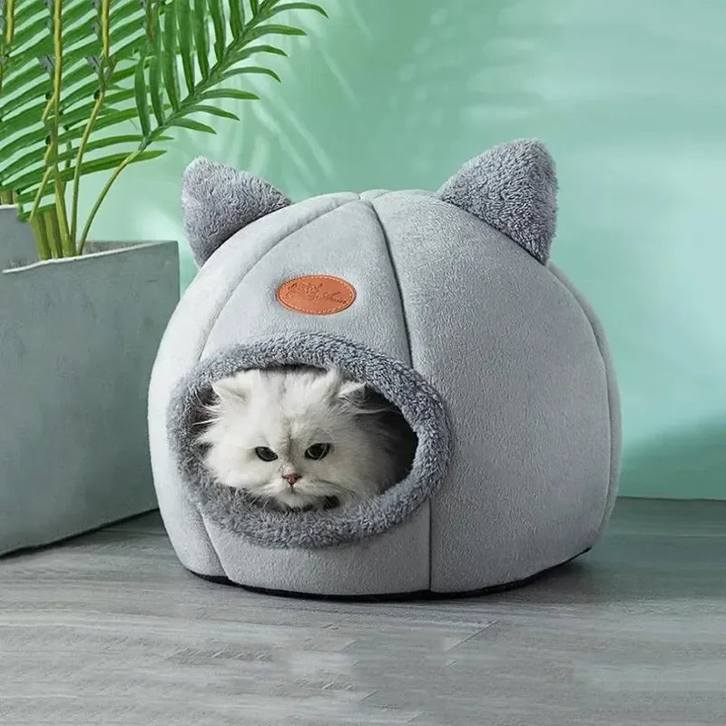 Cat Head Shaped Cozy Cave Bed - CatThingz