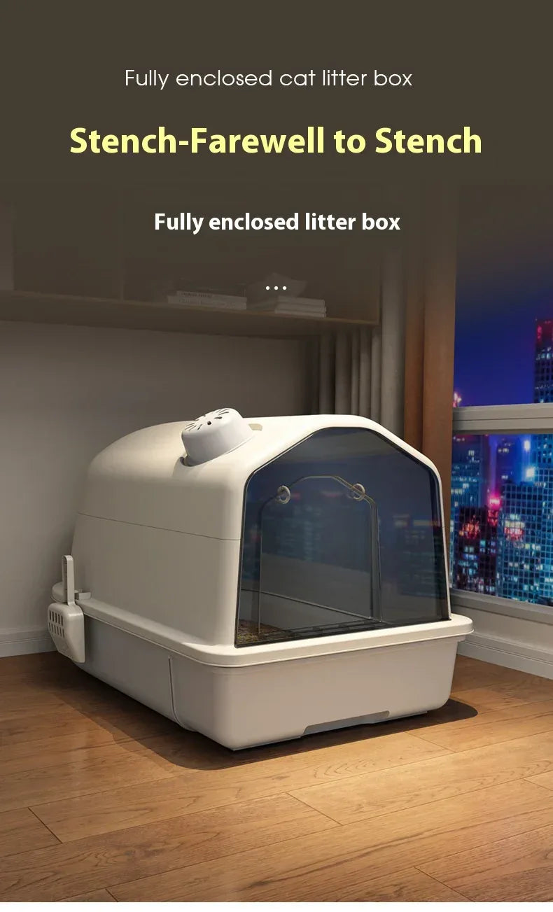 Enclosed Odor-Control Litter Box - CatThingz