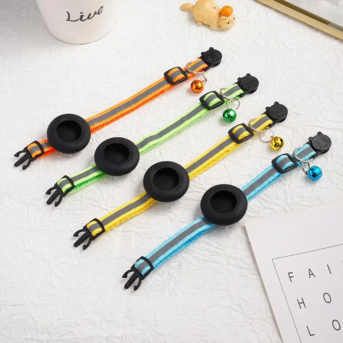 AirTag Cat Collar with GPS Tracker Holder & Safety Bell