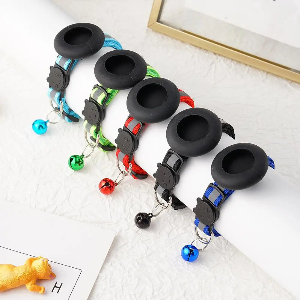 AirTag Cat Collar with GPS Tracker Holder & Safety Bell