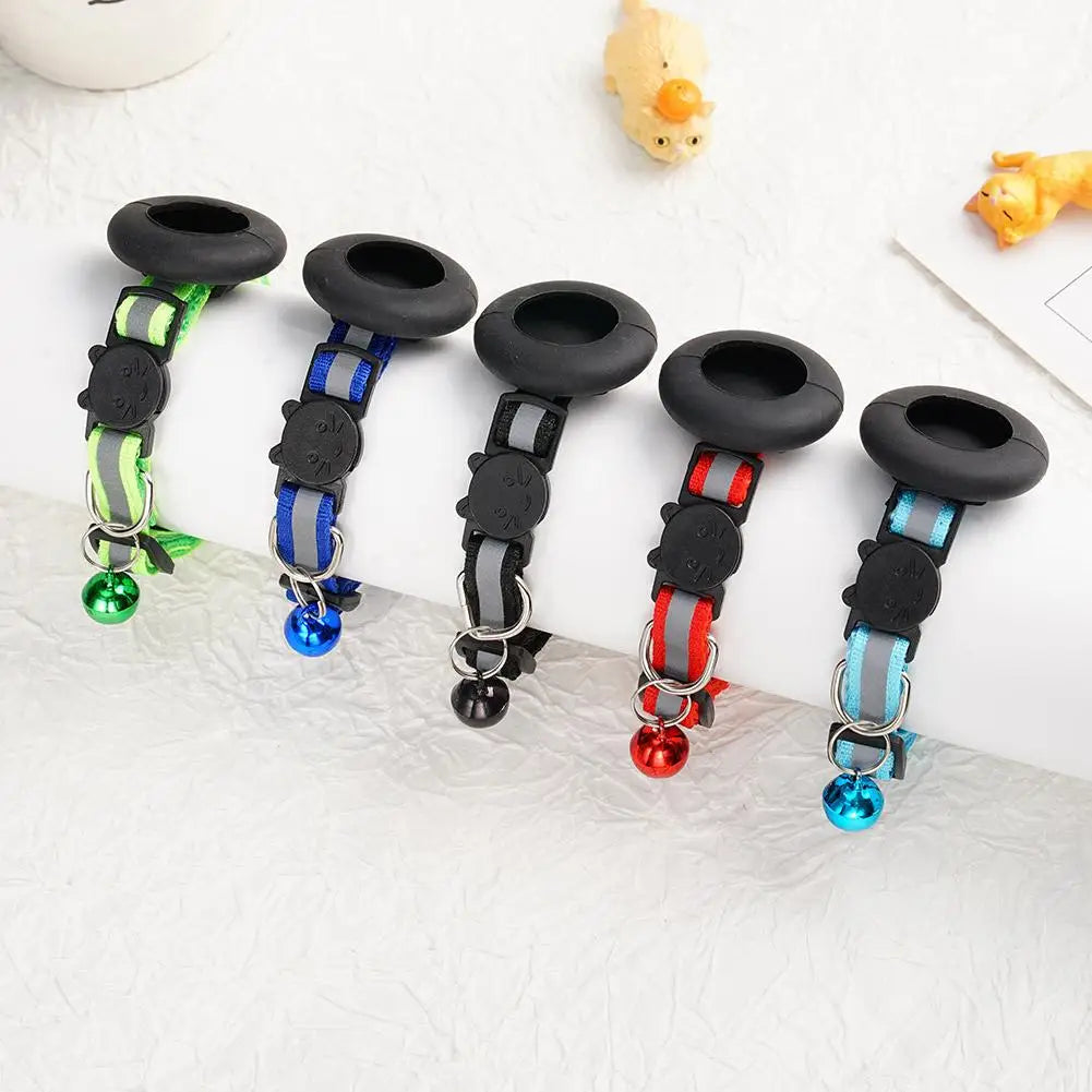 AirTag Cat Collar with GPS Tracker Holder & Safety Bell