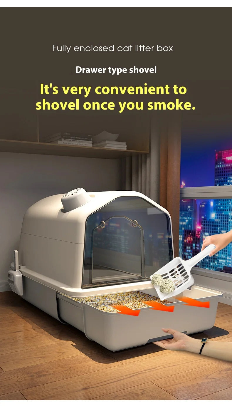 Enclosed Odor-Control Litter Box
