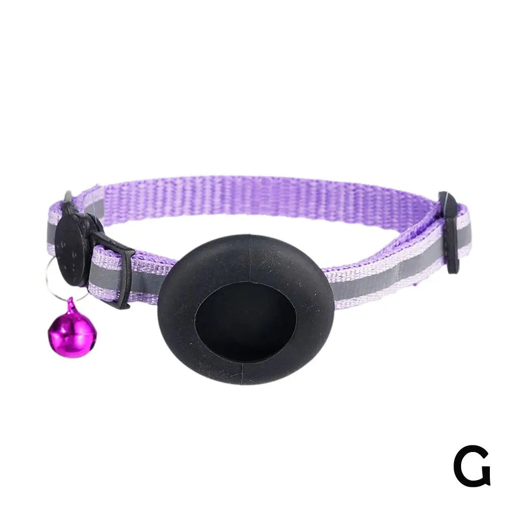 AirTag Cat Collar with GPS Tracker Holder & Safety Bell