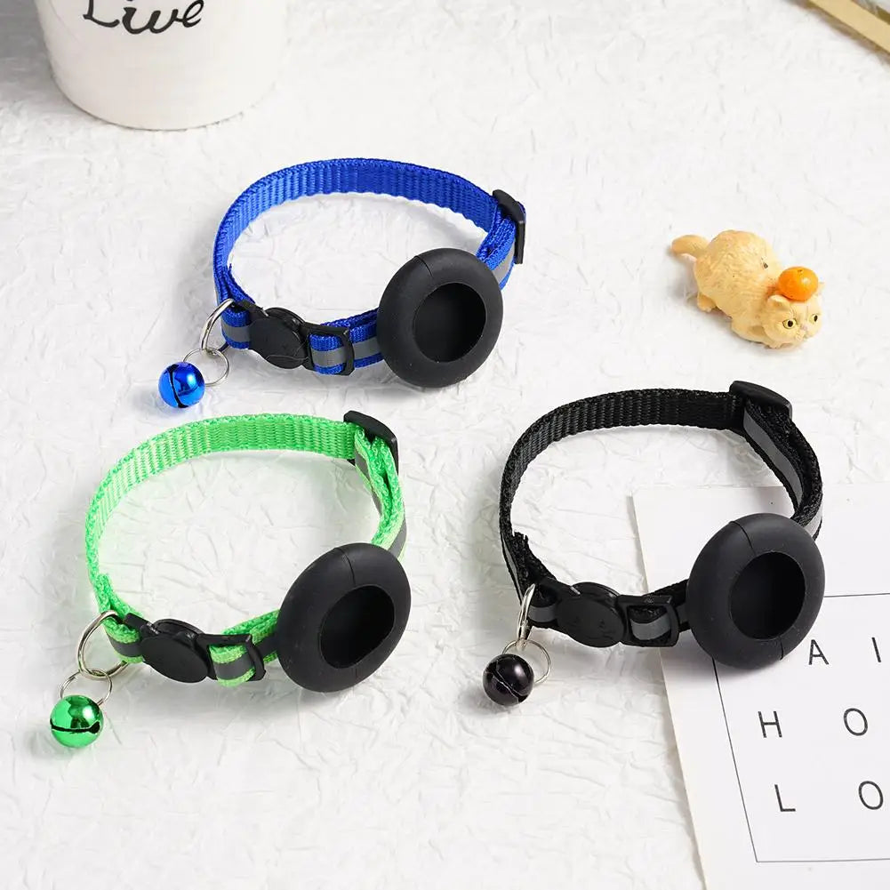 AirTag Cat Collar with GPS Tracker Holder & Safety Bell
