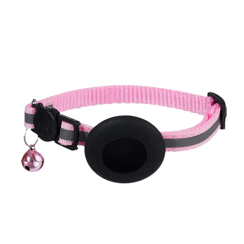AirTag Cat Collar with GPS Tracker Holder & Safety Bell