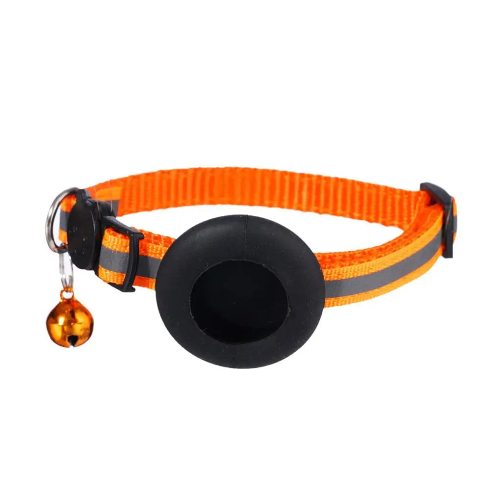 AirTag Cat Collar with GPS Tracker Holder & Safety Bell