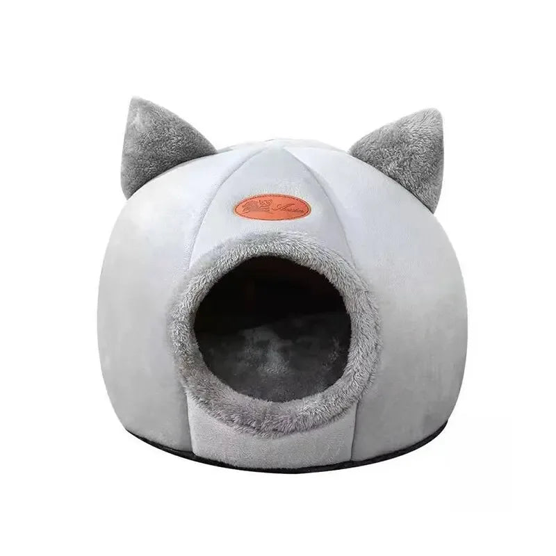 Cat Head Shaped Cozy Cave Bed - CatThingz