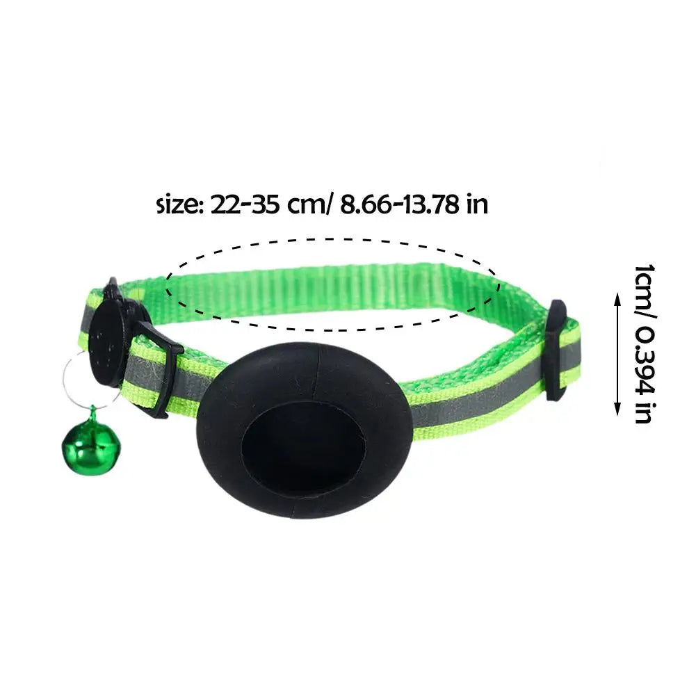 AirTag Cat Collar with GPS Tracker Holder & Safety Bell