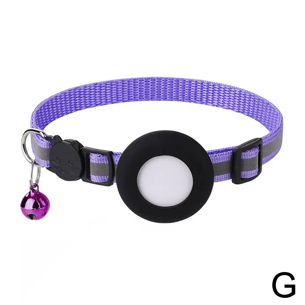 AirTag Cat Collar with GPS Tracker Holder & Safety Bell